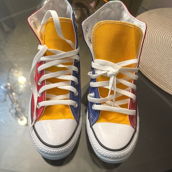 Converse Multicolor High-Top Sneakers - Red, Blue, Yellow - Picture 1 of 3
